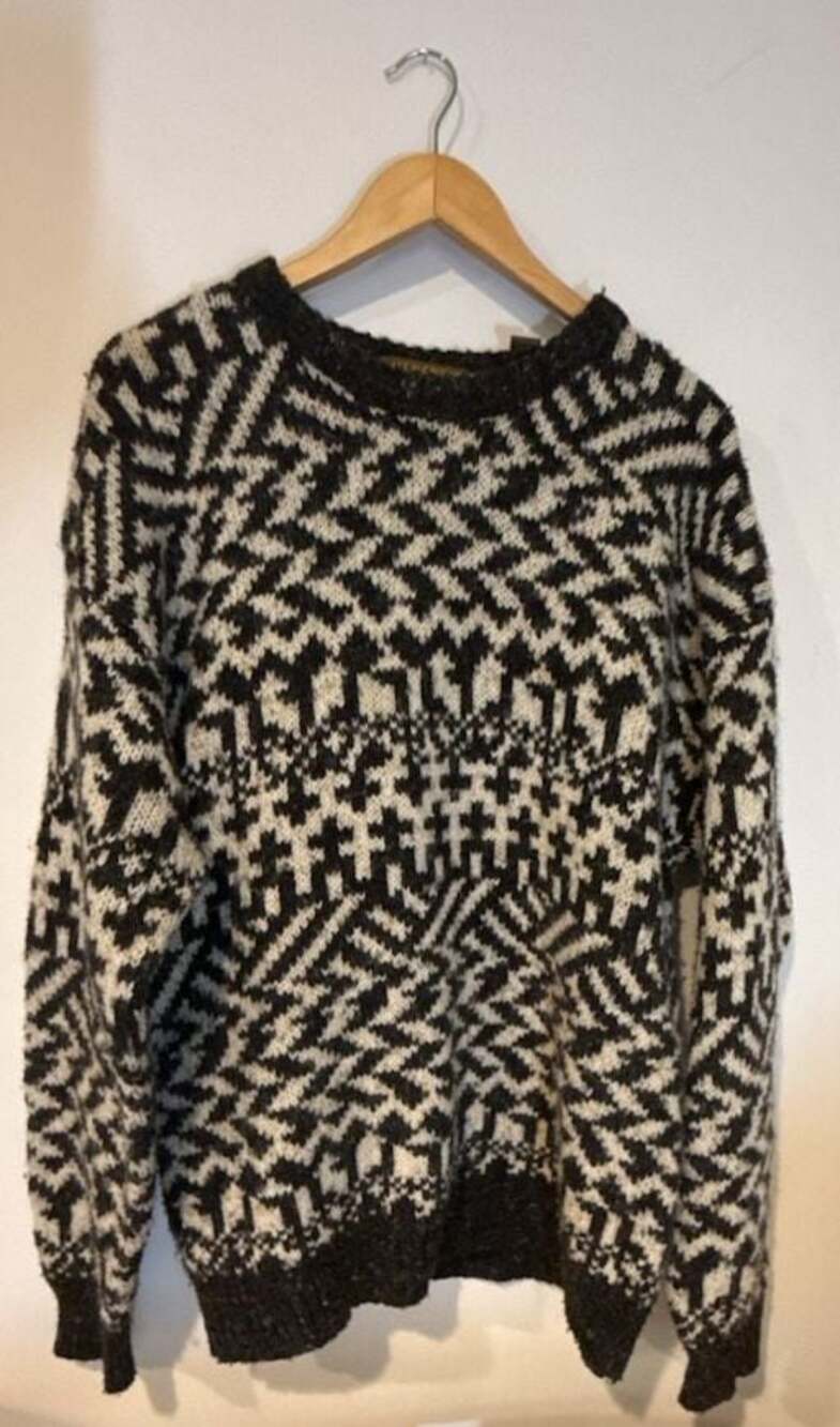 Authentic Issue Geometric Pattern Crew Neck Sweater